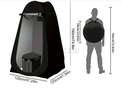 Bathroom/Shower tent + portable toilet for outdoor usage.
