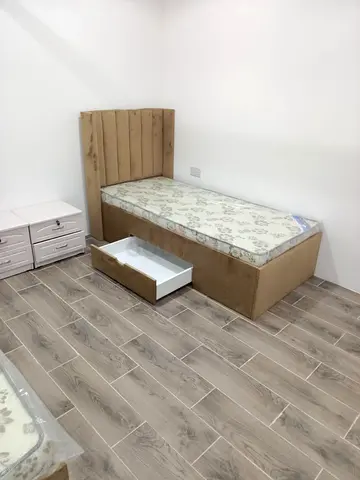 Stylish Wooden Single Bed with Storage Drawer