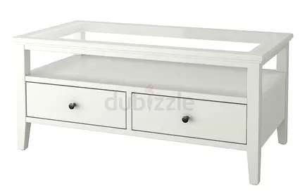 Elegant White Coffee Table with Storage Drawers