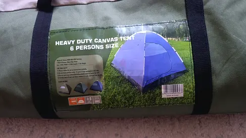 HEAVY DUTY CANVAS TENT 6 PERSON CAPACITY