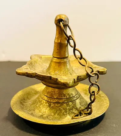 Antique Brass Oil Lamp