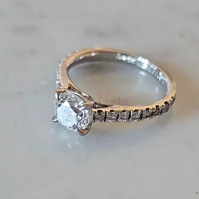 GIA Certified Diamond ring with engagement band