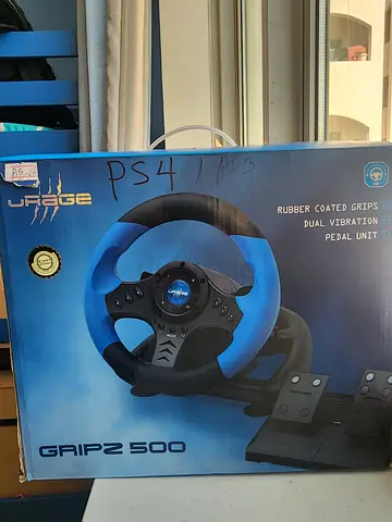 PlayStation 4 Racing Wheel with Pedals - Urage 186044 GripZ 500 Gaming Steering Wheel