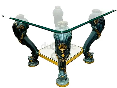 Spanish Glass Top Set of 2 Side Tables