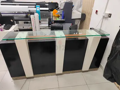 Modern Reception Desk with Glass Top