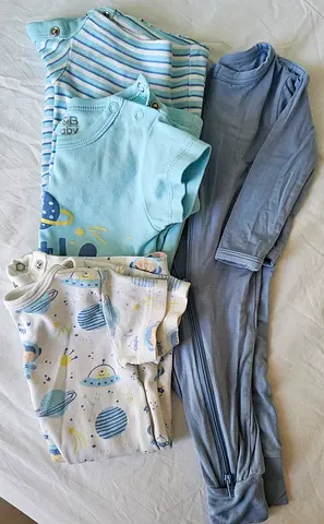 3 pack rompers and 1 sleepsuit