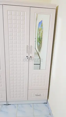 Stylish Two-Door Wardrobe with Glass Panel
