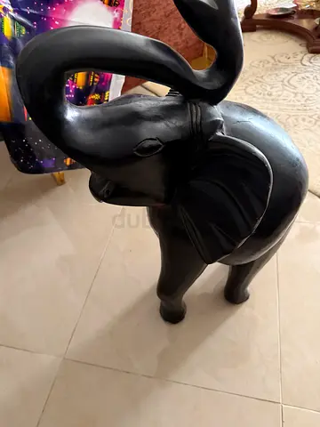 Elegant Black Elephant Statue