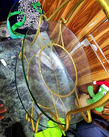 Elegant Glass and Gold Side Table