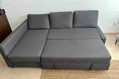 Grey Corner Sofa bed with Storage