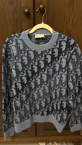Dior Oblique Jacquard Knit Sweater (Grey/Black)