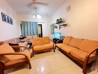 Cozy Wooden Lounge Sofa in Great Condition