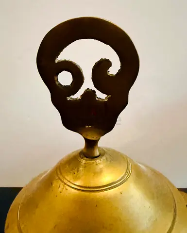Antique Brass Bell with Unique Skull Design