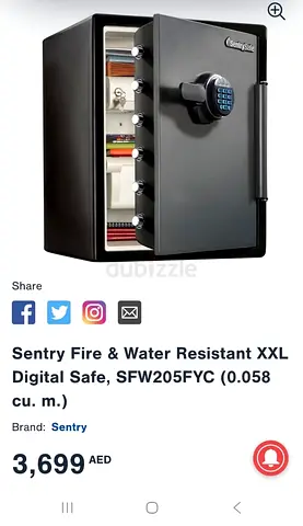 Sentry Fire  Water Resistant XXL Digital Safe