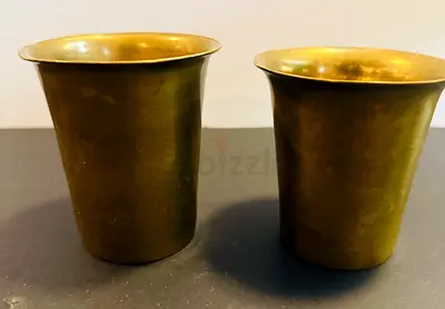 Pair of Vintage Brass Cups