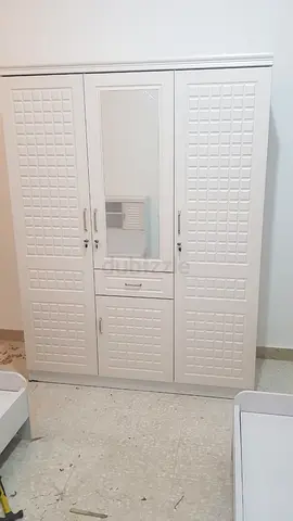 3 door White Wardrobe with Mirror