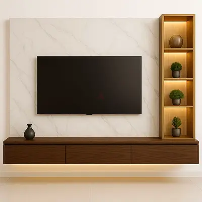 Elegant Entertainment Center with Modern Design