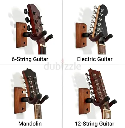 Upgraded Solid Wood Guitar Hangers: This guitar wall mount hangers base made with natural solid w