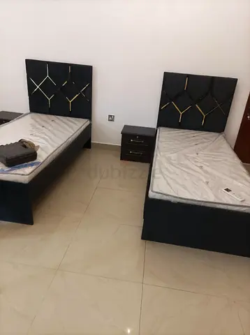 Elegant Black Bed Set with Nightstand