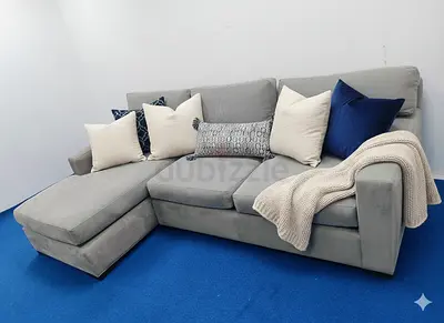 Crate and barrel axis gray feather 🪶 filled sofa
