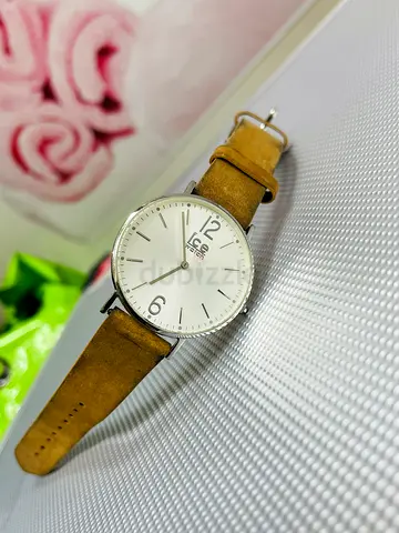 Stylish Ice Watch with Beige Strap