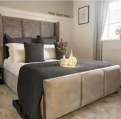 Brand New Fully Customised King Size Bedframe,Hydraulic Storage can be installed