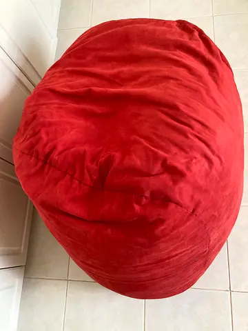 Large Leather (Suede) Red Bean Bag