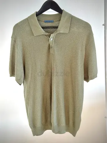 Original Concrete Knit Polo Shirt in Olive Green – Size Large