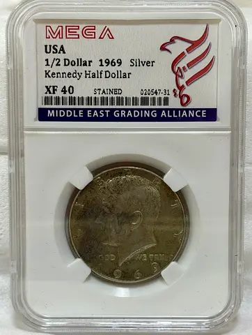 USA 1/2 dollar silver coin 1969 80 AED