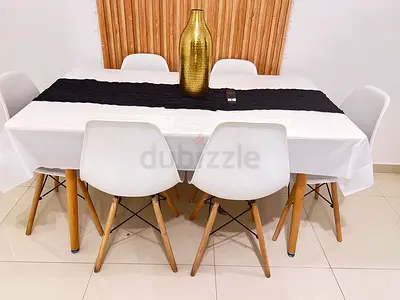 Elegant Dining Table Set with Modern Chairs