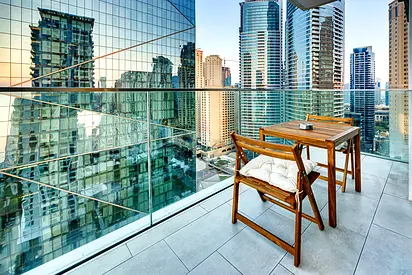 Panoramic sea view from new 2BD in La Vie JBR