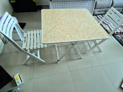 Foldable Square Dining table with two chairs