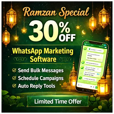 Ramzan Offer 30% OFF | WhatsApp Bulk Messaging Software | Low Block Rate
