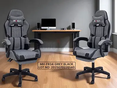 Modern Grey Black Gaming Chairs with High Back