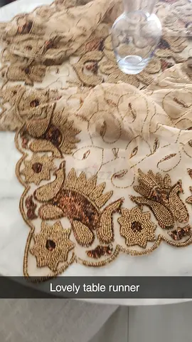 Table runner Embroidered with stones