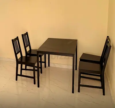 Compact Black Dining Table Set