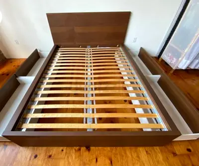 Modern Wooden Bed with Storage