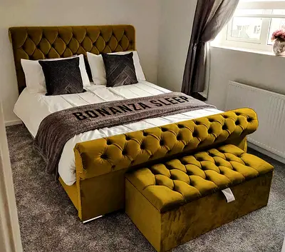 Queen size brand new bedframe hydraulic storage can be installed