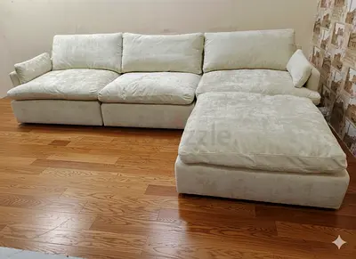 Home center feather 🪶 filled modular sofa with ottoman