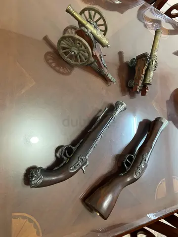 Set of Antique Replica Cannons and Muskets