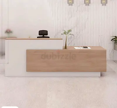 Minimalist Dual-Tone L-Shaped Reception Desk