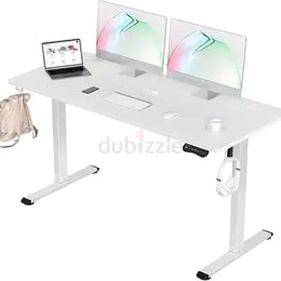Brand New Electric Standing Desk 140x60cm (55x24) Height Adjustable, Sit Stand Desk (White)