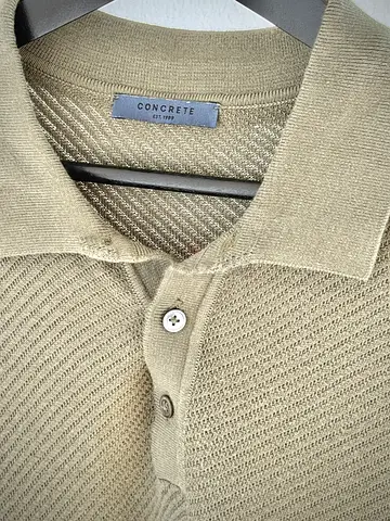 Concrete Knit Polo Olive Green – L