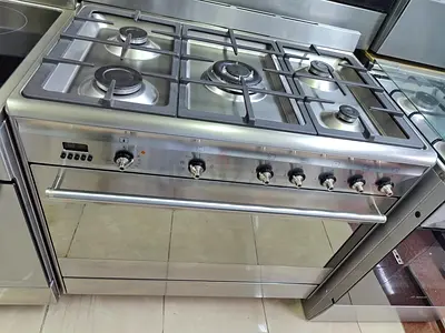 SMEG latest model 5 burner top gass oven electric with dual fan cooking range 90x60 stove made italy