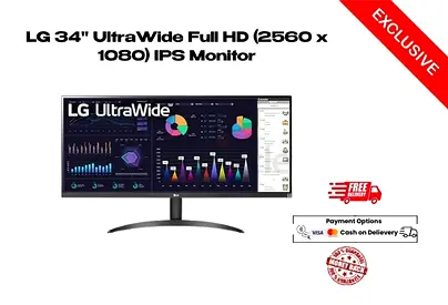 LG 34 UltraWide Full HD (2560 x 1080) IPS Monitor-Free delivery-Warranty