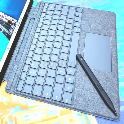 Surface Pro 9 Keyboard and Rechargeable Pen. Kb is 399 Dhs and pen is 250 Dhs