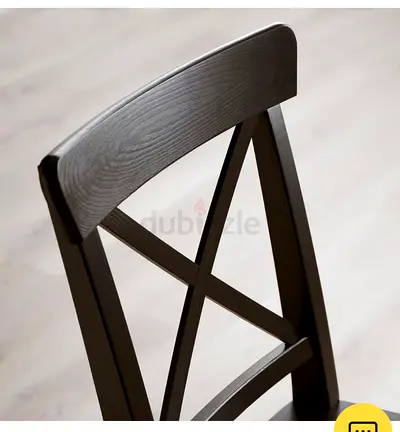 4 Dining Black Chairs with Cushion
