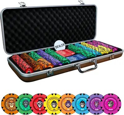 Colorful Poker Chip Set in Case