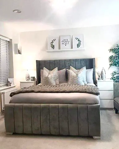 Stylish King Size Bed with Modern Accents