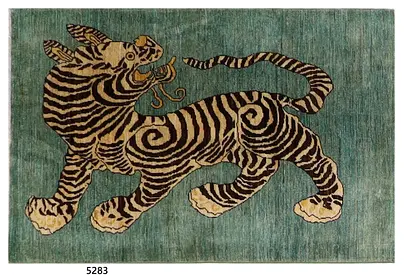 Tiger wall hanging afghan handmade carpet rug